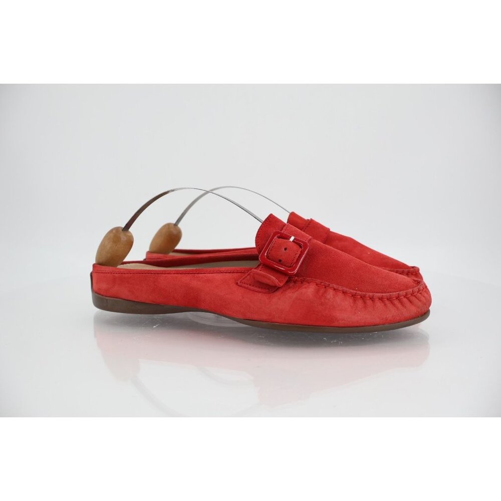 Agl Red Suede Mule Clogs with Buckle